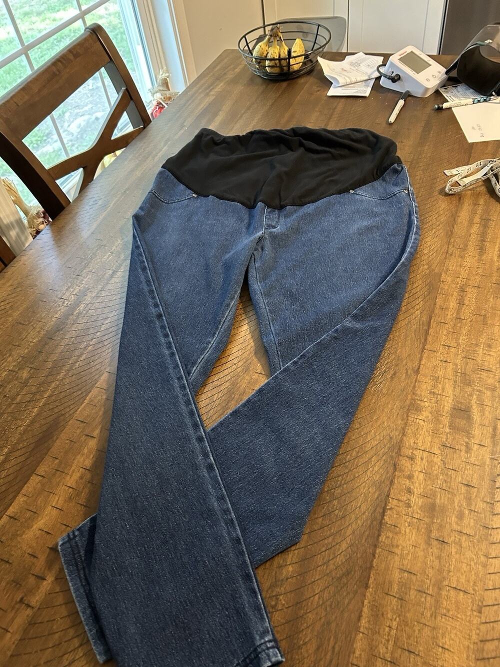 Women’s Time and Tru Maternity Jeans with Over-the-Belly Panel Size L(12-14)